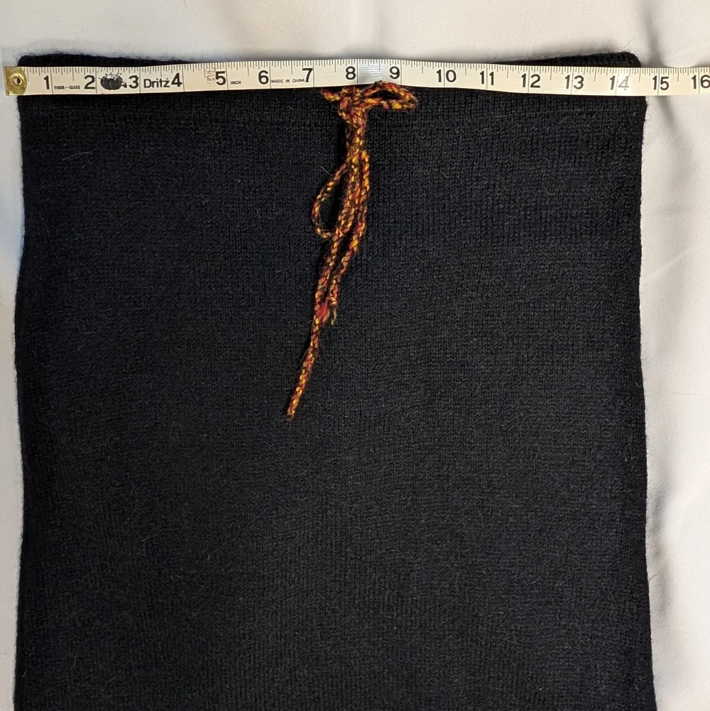 Peruvian Alpaca Black Fringe Poncho Sweater And Matching Maxi Skirt